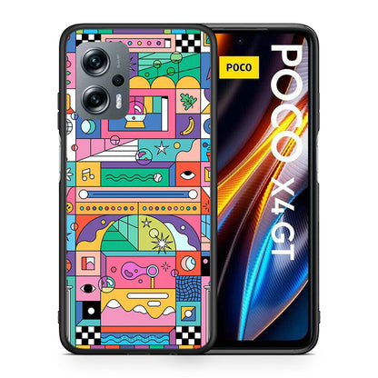 Θήκη Xiaomi Poco X4 GT Bubbles Soap από τη Smartfits με σχέδιο στο πίσω μέρος και μαύρο περίβλημα | Xiaomi Poco X4 GT Bubbles Soap case with colorful back and black bezels