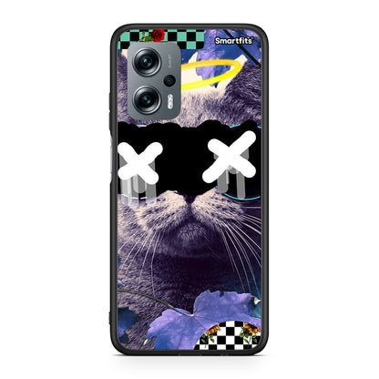 Xiaomi Poco X4 GT Cat Collage θήκη από τη Smartfits με σχέδιο στο πίσω μέρος και μαύρο περίβλημα | Smartphone case with colorful back and black bezels by Smartfits