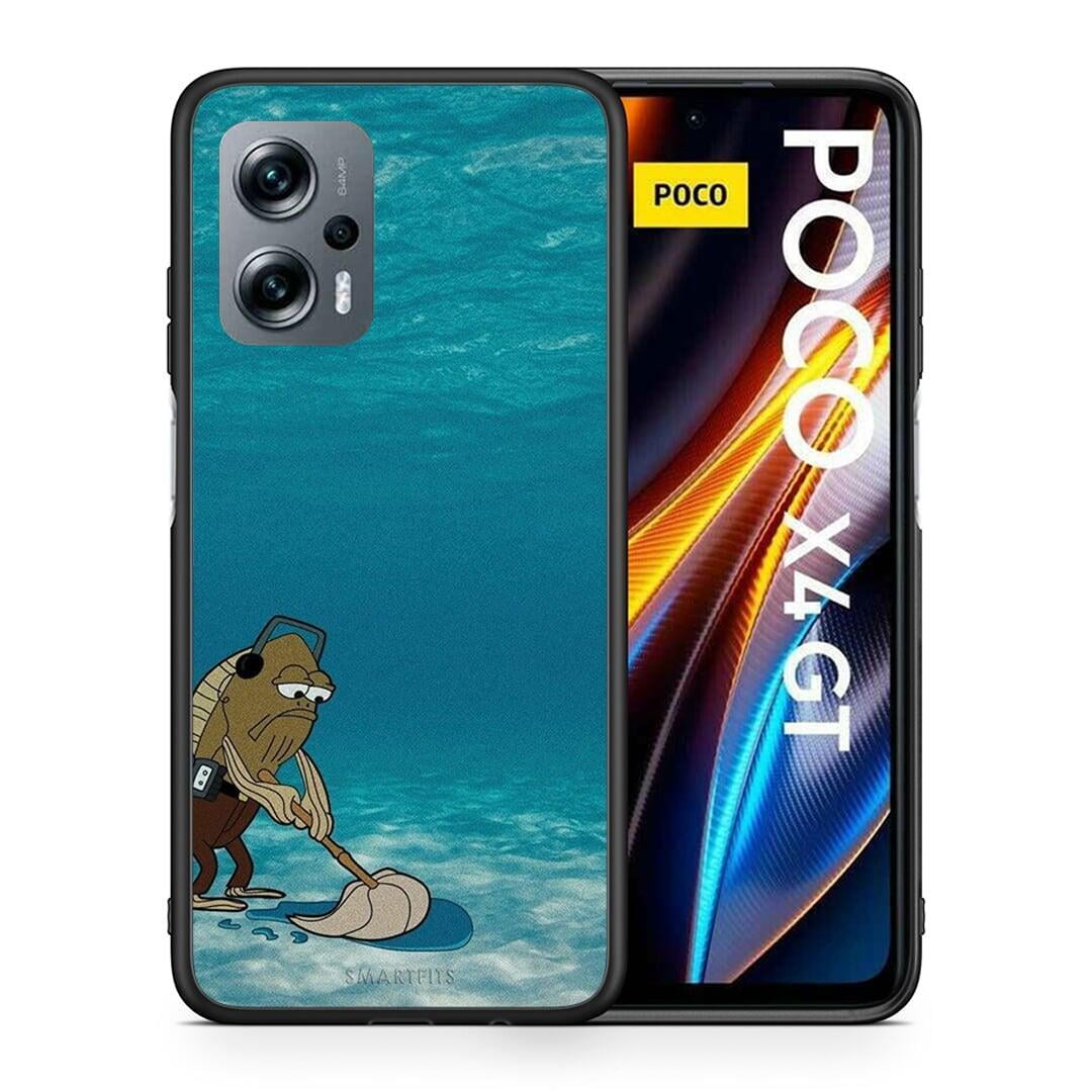 Θήκη Xiaomi Poco X4 GT Clean The Ocean από τη Smartfits με σχέδιο στο πίσω μέρος και μαύρο περίβλημα | Xiaomi Poco X4 GT Clean The Ocean case with colorful back and black bezels