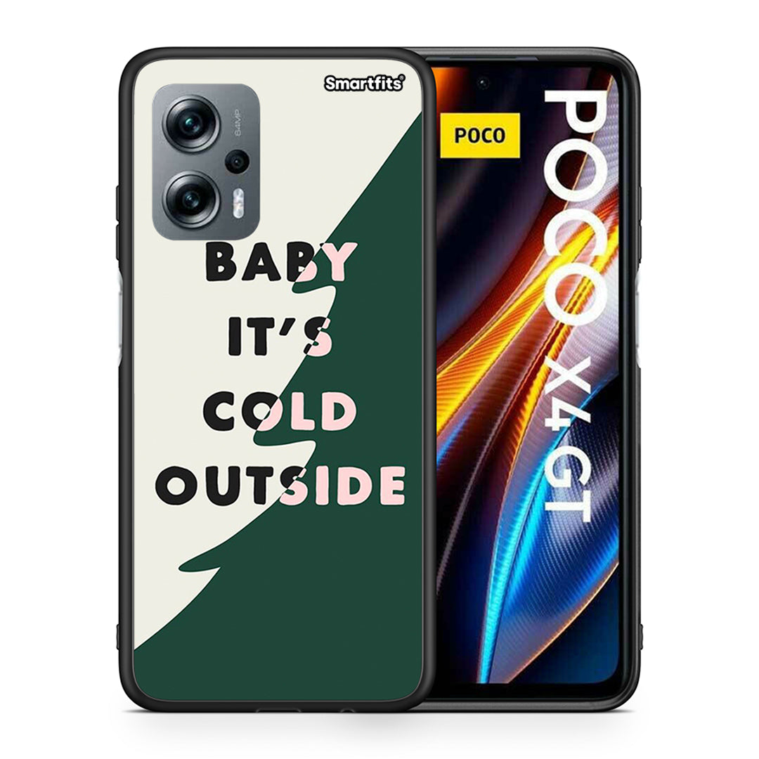 Θήκη Xiaomi Poco X4 GT Cold Outside από τη Smartfits με σχέδιο στο πίσω μέρος και μαύρο περίβλημα | Xiaomi Poco X4 GT Cold Outside case with colorful back and black bezels