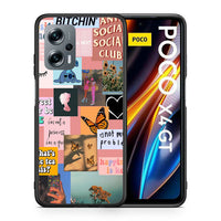 Thumbnail for Θήκη Αγίου Βαλεντίνου Xiaomi Poco X4 GT Collage Bitchin από τη Smartfits με σχέδιο στο πίσω μέρος και μαύρο περίβλημα | Xiaomi Poco X4 GT Collage Bitchin case with colorful back and black bezels