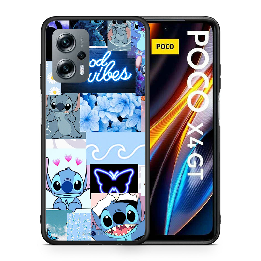 Θήκη Αγίου Βαλεντίνου Xiaomi Poco X4 GT Collage Good Vibes από τη Smartfits με σχέδιο στο πίσω μέρος και μαύρο περίβλημα | Xiaomi Poco X4 GT Collage Good Vibes case with colorful back and black bezels
