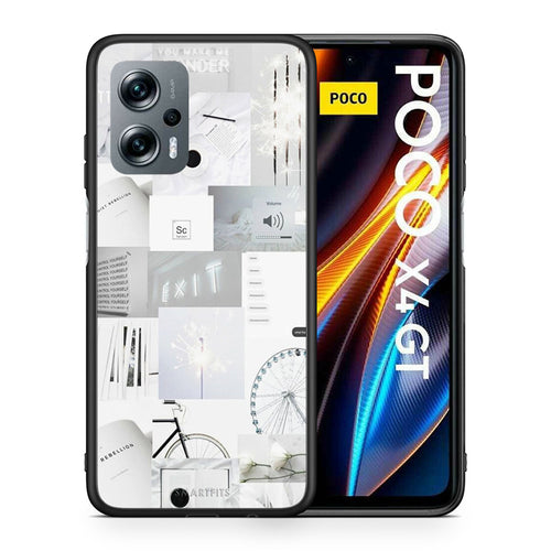 Θήκη Αγίου Βαλεντίνου Xiaomi Poco X4 GT Collage Make Me Wonder από τη Smartfits με σχέδιο στο πίσω μέρος και μαύρο περίβλημα | Xiaomi Poco X4 GT Collage Make Me Wonder case with colorful back and black bezels