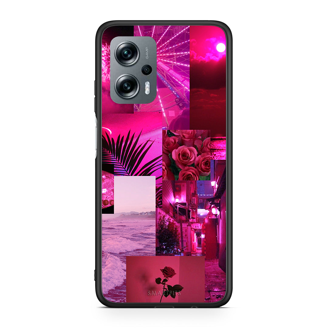 Xiaomi Poco X4 GT Collage Red Roses Θήκη Αγίου Βαλεντίνου από τη Smartfits με σχέδιο στο πίσω μέρος και μαύρο περίβλημα | Smartphone case with colorful back and black bezels by Smartfits