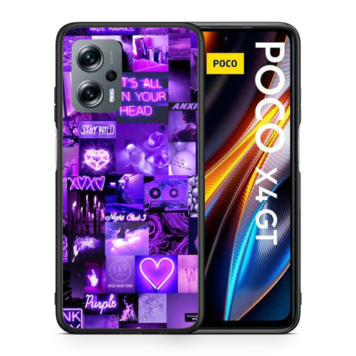 Θήκη Αγίου Βαλεντίνου Xiaomi Poco X4 GT Collage Stay Wild από τη Smartfits με σχέδιο στο πίσω μέρος και μαύρο περίβλημα | Xiaomi Poco X4 GT Collage Stay Wild case with colorful back and black bezels