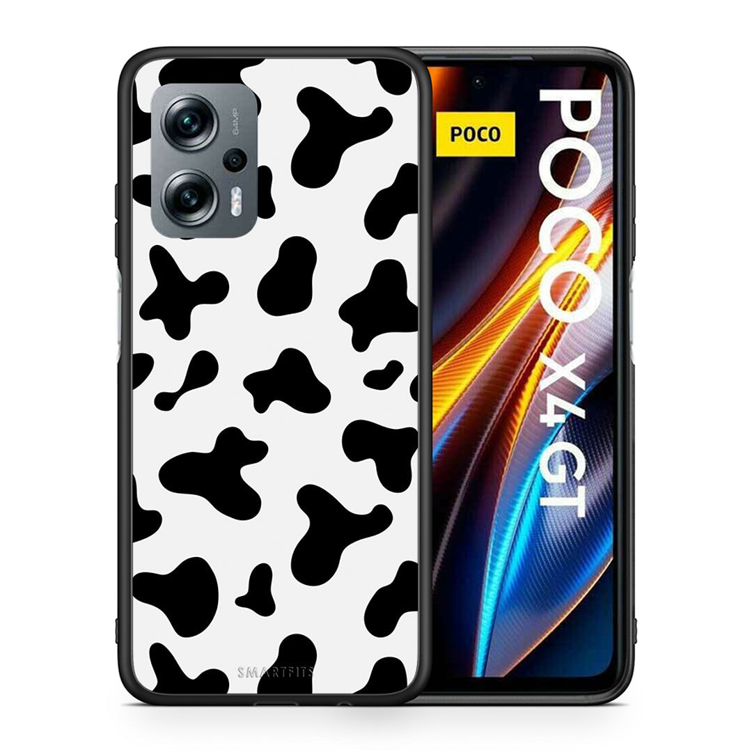 Θήκη Xiaomi Poco X4 GT Cow Print από τη Smartfits με σχέδιο στο πίσω μέρος και μαύρο περίβλημα | Xiaomi Poco X4 GT Cow Print case with colorful back and black bezels