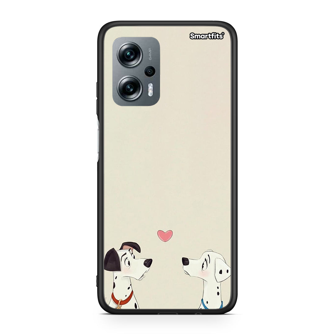 Xiaomi Poco X4 GT Dalmatians Love θήκη από τη Smartfits με σχέδιο στο πίσω μέρος και μαύρο περίβλημα | Smartphone case with colorful back and black bezels by Smartfits