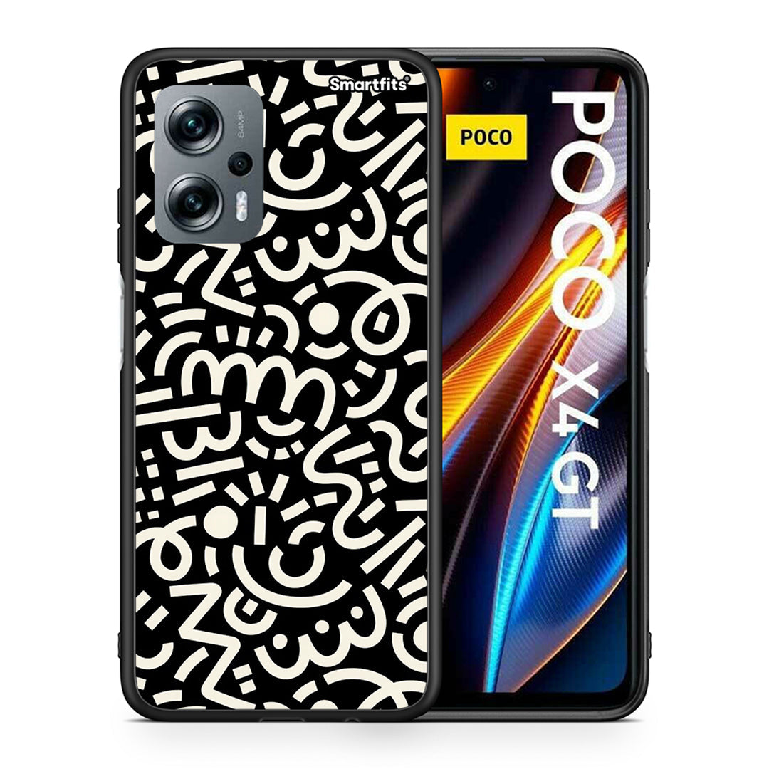 Θήκη Xiaomi Poco X4 GT Doodle Art από τη Smartfits με σχέδιο στο πίσω μέρος και μαύρο περίβλημα | Xiaomi Poco X4 GT Doodle Art case with colorful back and black bezels