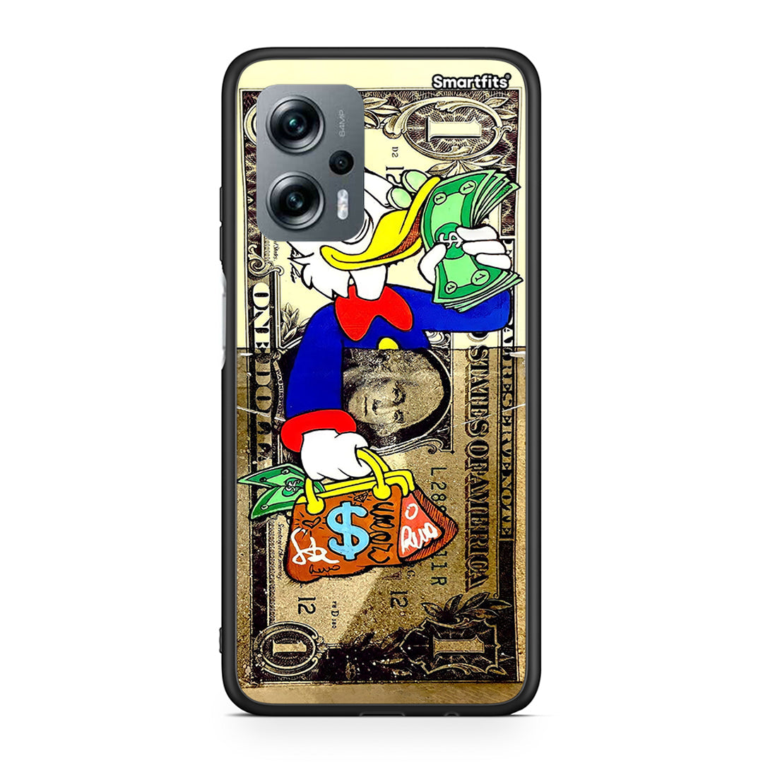 Xiaomi Poco X4 GT Duck Money θήκη από τη Smartfits με σχέδιο στο πίσω μέρος και μαύρο περίβλημα | Smartphone case with colorful back and black bezels by Smartfits