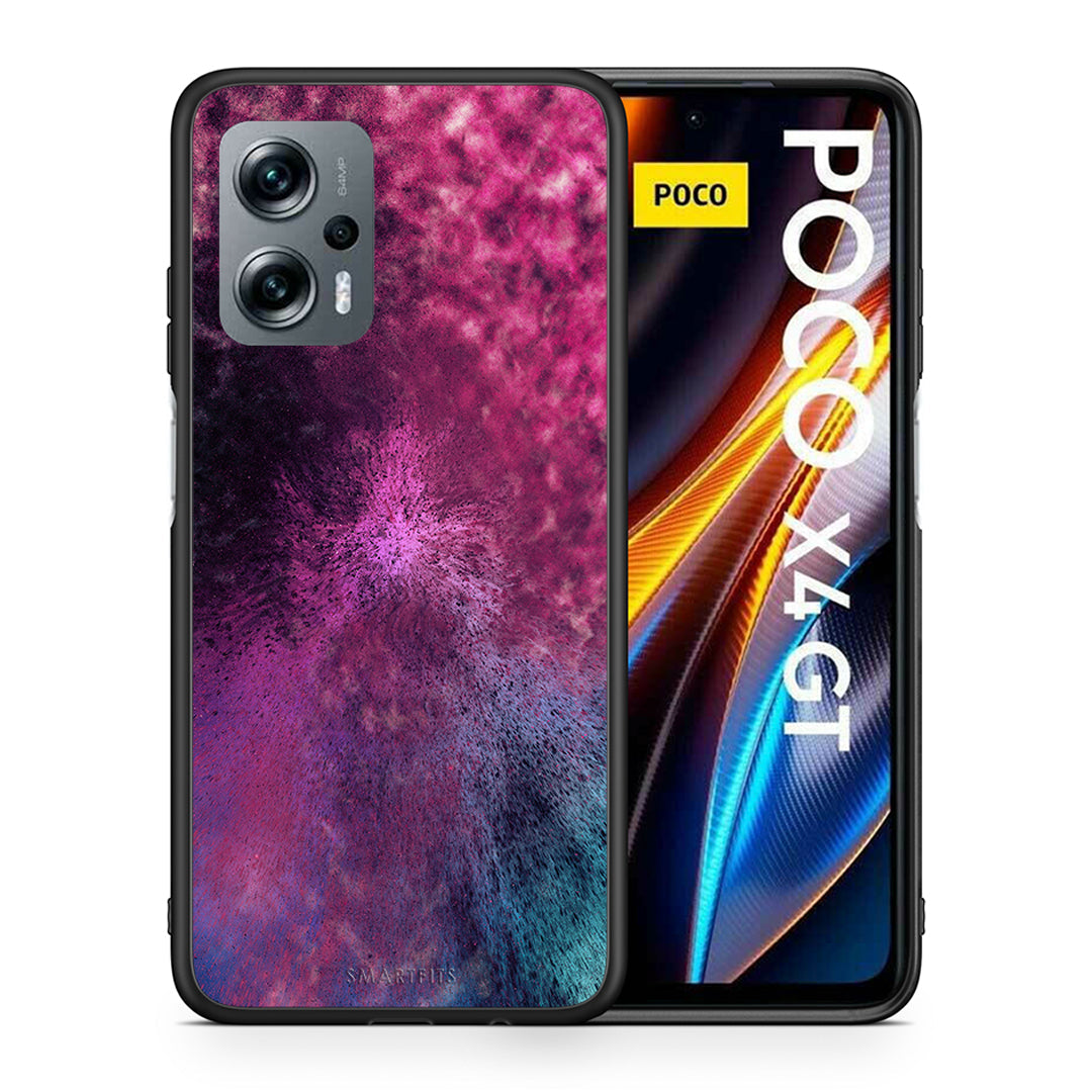 Θήκη Xiaomi Poco X4 GT Aurora Galaxy από τη Smartfits με σχέδιο στο πίσω μέρος και μαύρο περίβλημα | Xiaomi Poco X4 GT Aurora Galaxy case with colorful back and black bezels