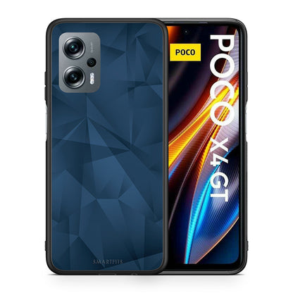 Θήκη Xiaomi Poco X4 GT Blue Abstract Geometric από τη Smartfits με σχέδιο στο πίσω μέρος και μαύρο περίβλημα | Xiaomi Poco X4 GT Blue Abstract Geometric case with colorful back and black bezels