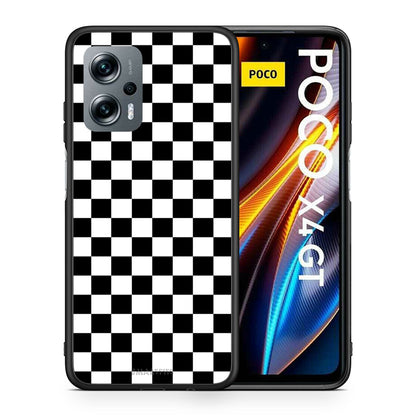 Θήκη Xiaomi Poco X4 GT Squares Geometric από τη Smartfits με σχέδιο στο πίσω μέρος και μαύρο περίβλημα | Xiaomi Poco X4 GT Squares Geometric case with colorful back and black bezels