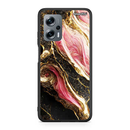 Xiaomi Poco X4 GT Glamorous Pink Marble θήκη από τη Smartfits με σχέδιο στο πίσω μέρος και μαύρο περίβλημα | Smartphone case with colorful back and black bezels by Smartfits