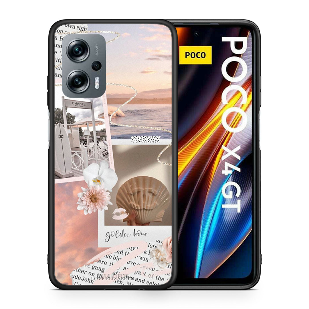 Θήκη Αγίου Βαλεντίνου Xiaomi Poco X4 GT Golden Hour από τη Smartfits με σχέδιο στο πίσω μέρος και μαύρο περίβλημα | Xiaomi Poco X4 GT Golden Hour case with colorful back and black bezels
