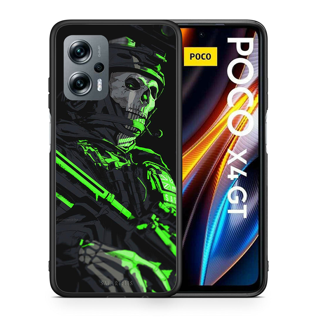 Θήκη Αγίου Βαλεντίνου Xiaomi Poco X4 GT Green Soldier από τη Smartfits με σχέδιο στο πίσω μέρος και μαύρο περίβλημα | Xiaomi Poco X4 GT Green Soldier case with colorful back and black bezels
