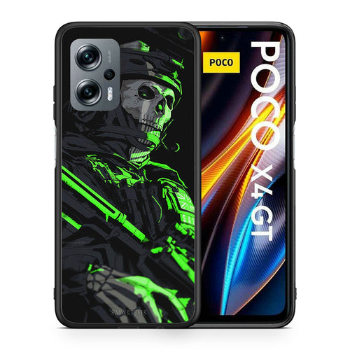 Θήκη Αγίου Βαλεντίνου Xiaomi Poco X4 GT Green Soldier από τη Smartfits με σχέδιο στο πίσω μέρος και μαύρο περίβλημα | Xiaomi Poco X4 GT Green Soldier case with colorful back and black bezels