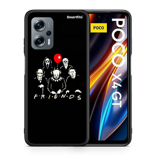 Θήκη Xiaomi Poco X4 GT Halloween Friends από τη Smartfits με σχέδιο στο πίσω μέρος και μαύρο περίβλημα | Xiaomi Poco X4 GT Halloween Friends case with colorful back and black bezels
