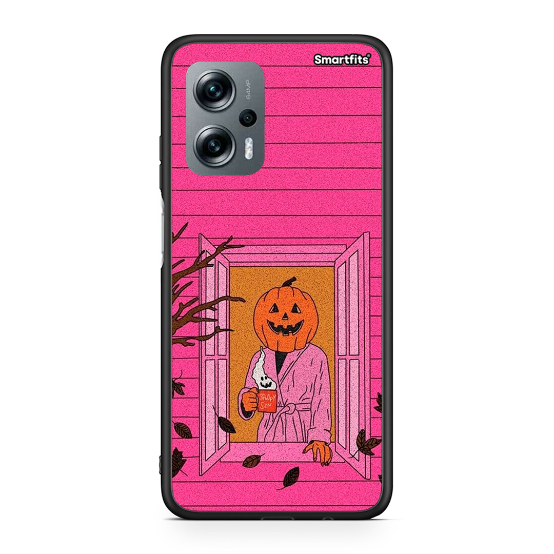 Xiaomi Poco X4 GT Halloween Pumpkin Lady θήκη από τη Smartfits με σχέδιο στο πίσω μέρος και μαύρο περίβλημα | Smartphone case with colorful back and black bezels by Smartfits
