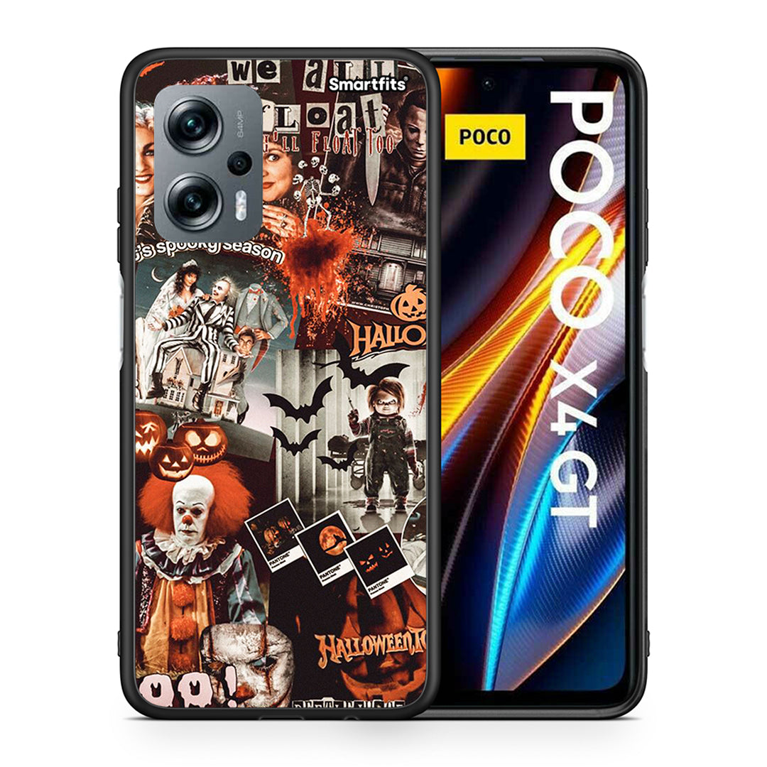 Θήκη Xiaomi Poco X4 GT Halloween Spooky Season από τη Smartfits με σχέδιο στο πίσω μέρος και μαύρο περίβλημα | Xiaomi Poco X4 GT Halloween Spooky Season case with colorful back and black bezels