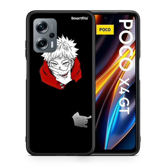 Θήκη Xiaomi Poco X4 GT Itadori Anime από τη Smartfits με σχέδιο στο πίσω μέρος και μαύρο περίβλημα | Xiaomi Poco X4 GT Itadori Anime case with colorful back and black bezels