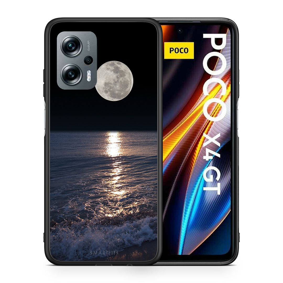 Θήκη Xiaomi Poco X4 GT Moon Landscape από τη Smartfits με σχέδιο στο πίσω μέρος και μαύρο περίβλημα | Xiaomi Poco X4 GT Moon Landscape case with colorful back and black bezels