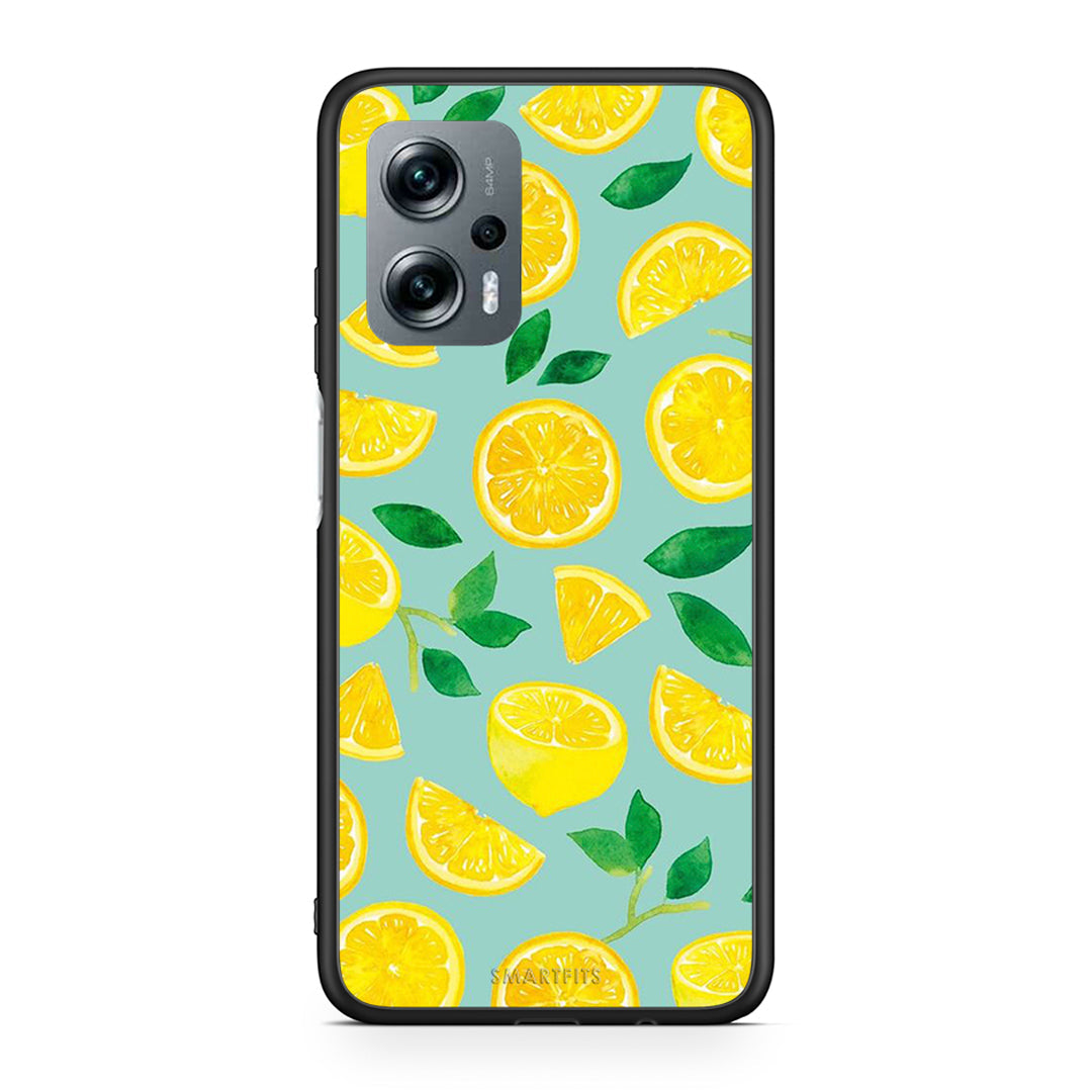 Xiaomi Poco X4 GT Lemons θήκη από τη Smartfits με σχέδιο στο πίσω μέρος και μαύρο περίβλημα | Smartphone case with colorful back and black bezels by Smartfits