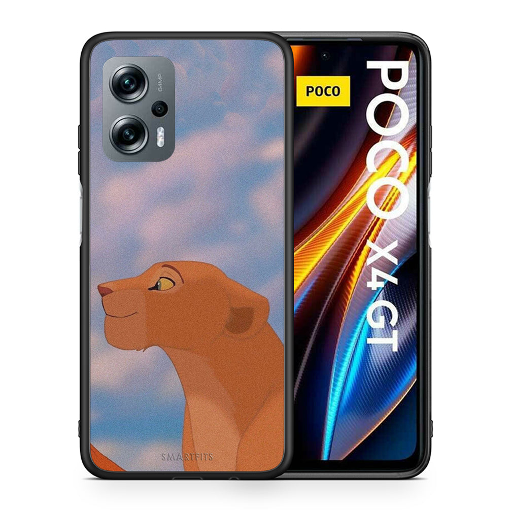 Θήκη Αγίου Βαλεντίνου Xiaomi Poco X4 GT Lion Love 2 από τη Smartfits με σχέδιο στο πίσω μέρος και μαύρο περίβλημα | Xiaomi Poco X4 GT Lion Love 2 case with colorful back and black bezels