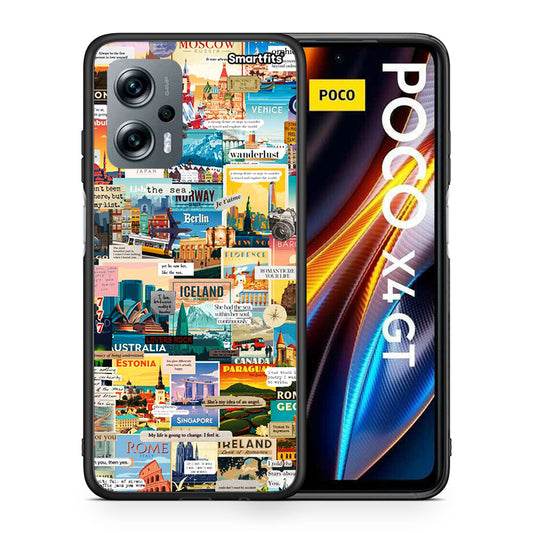 Θήκη Xiaomi Poco X4 GT Live To Travel από τη Smartfits με σχέδιο στο πίσω μέρος και μαύρο περίβλημα | Xiaomi Poco X4 GT Live To Travel case with colorful back and black bezels