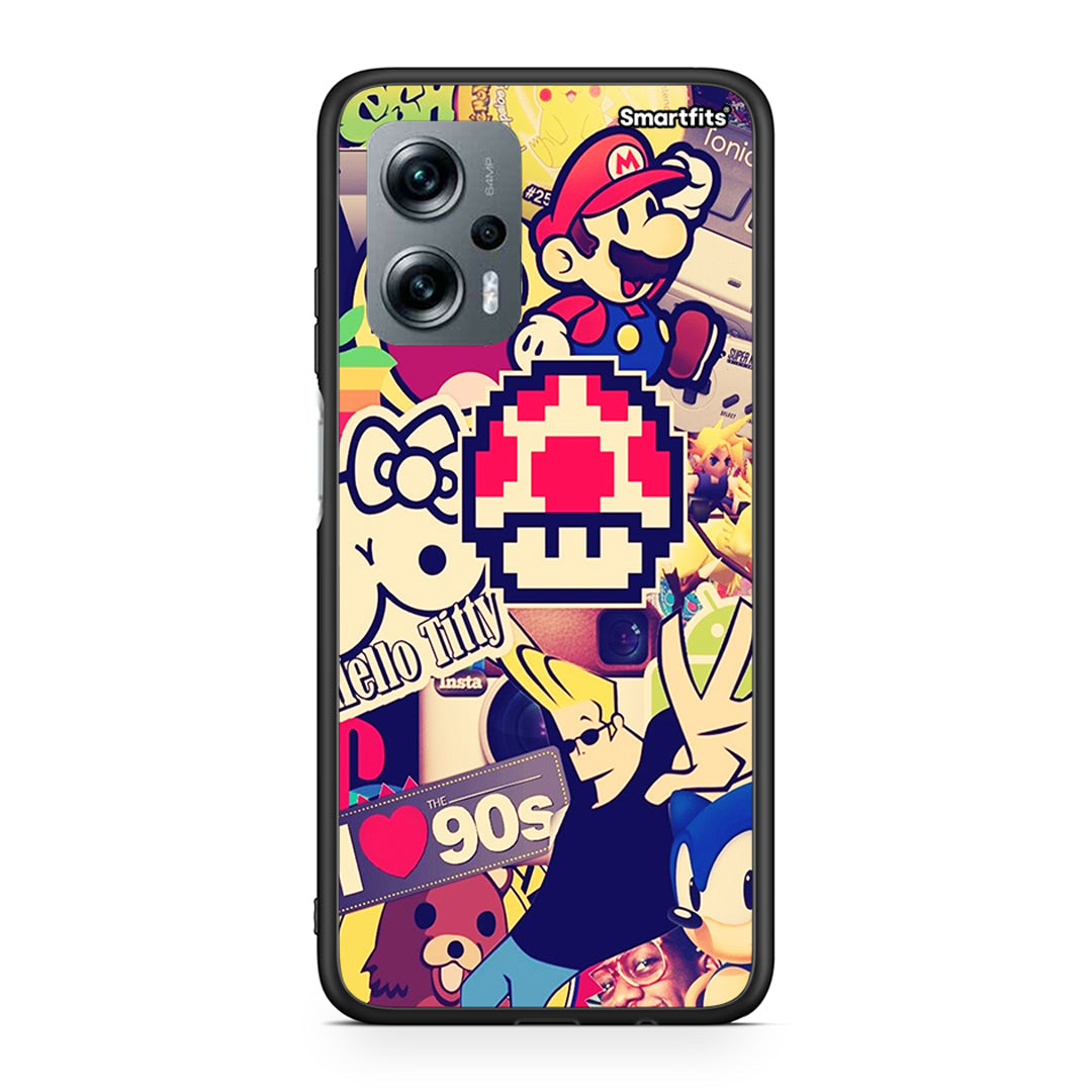 Xiaomi Poco X4 GT Love The 90s θήκη από τη Smartfits με σχέδιο στο πίσω μέρος και μαύρο περίβλημα | Smartphone case with colorful back and black bezels by Smartfits