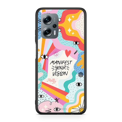 Xiaomi Poco X4 GT Manifest Your Vision θήκη από τη Smartfits με σχέδιο στο πίσω μέρος και μαύρο περίβλημα | Smartphone case with colorful back and black bezels by Smartfits