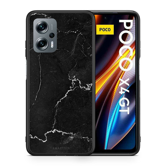 Θήκη Xiaomi Poco X4 GT Black Marble από τη Smartfits με σχέδιο στο πίσω μέρος και μαύρο περίβλημα | Xiaomi Poco X4 GT Black Marble case with colorful back and black bezels