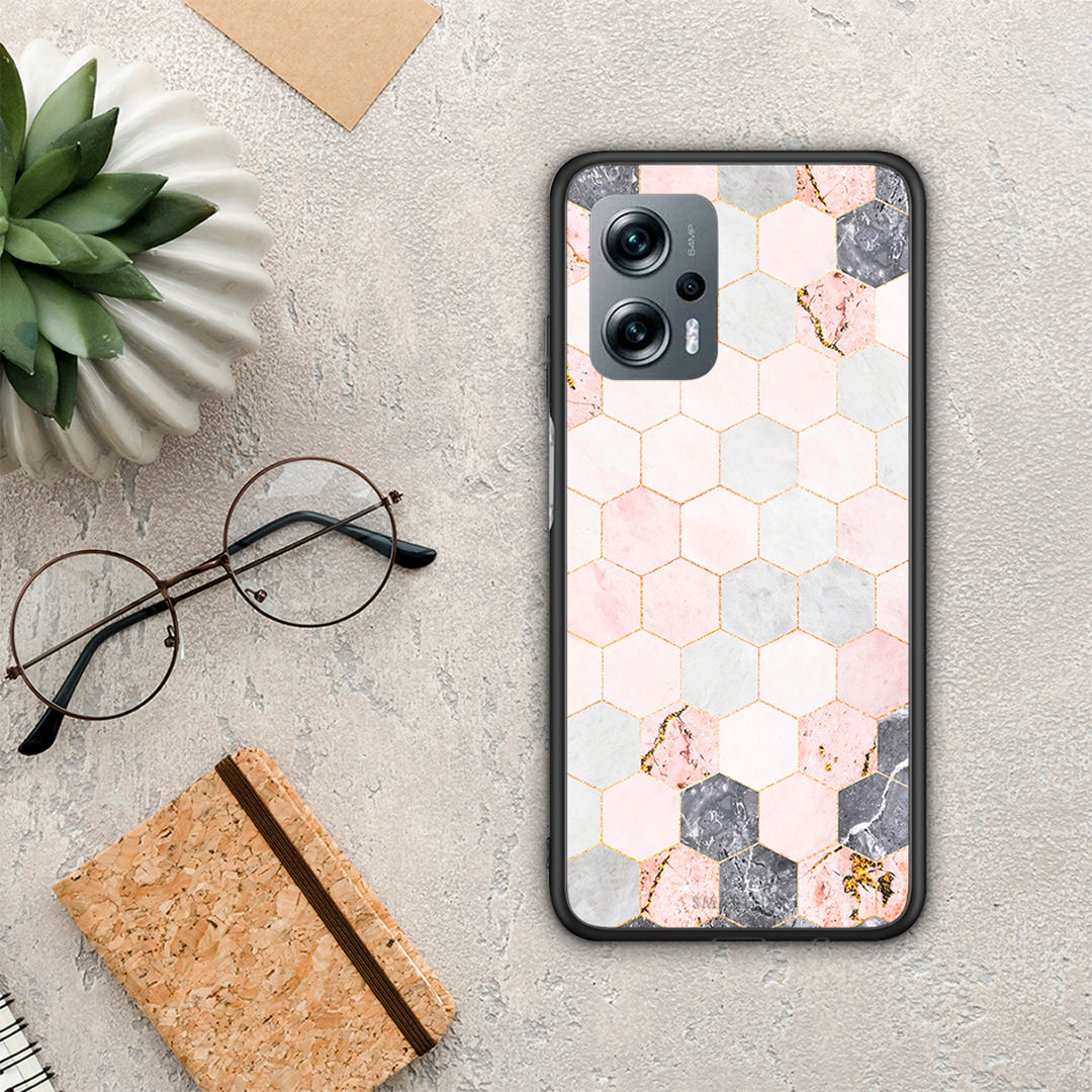 Marble Hexagon Pink - Xiaomi Poco X4 GT θήκη