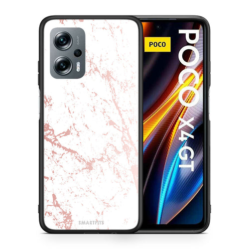 Θήκη Xiaomi Poco X4 GT Pink Splash Marble από τη Smartfits με σχέδιο στο πίσω μέρος και μαύρο περίβλημα | Xiaomi Poco X4 GT Pink Splash Marble case with colorful back and black bezels