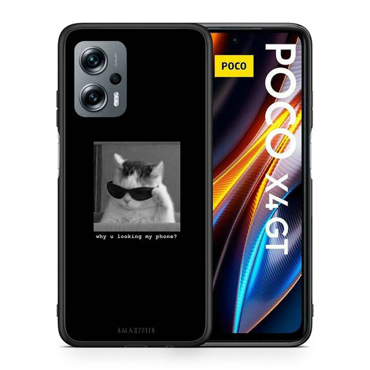 Θήκη Xiaomi Poco X4 GT Meme Cat από τη Smartfits με σχέδιο στο πίσω μέρος και μαύρο περίβλημα | Xiaomi Poco X4 GT Meme Cat case with colorful back and black bezels