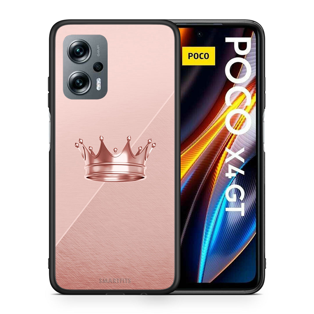 Θήκη Xiaomi Poco X4 GT Crown Minimal από τη Smartfits με σχέδιο στο πίσω μέρος και μαύρο περίβλημα | Xiaomi Poco X4 GT Crown Minimal case with colorful back and black bezels