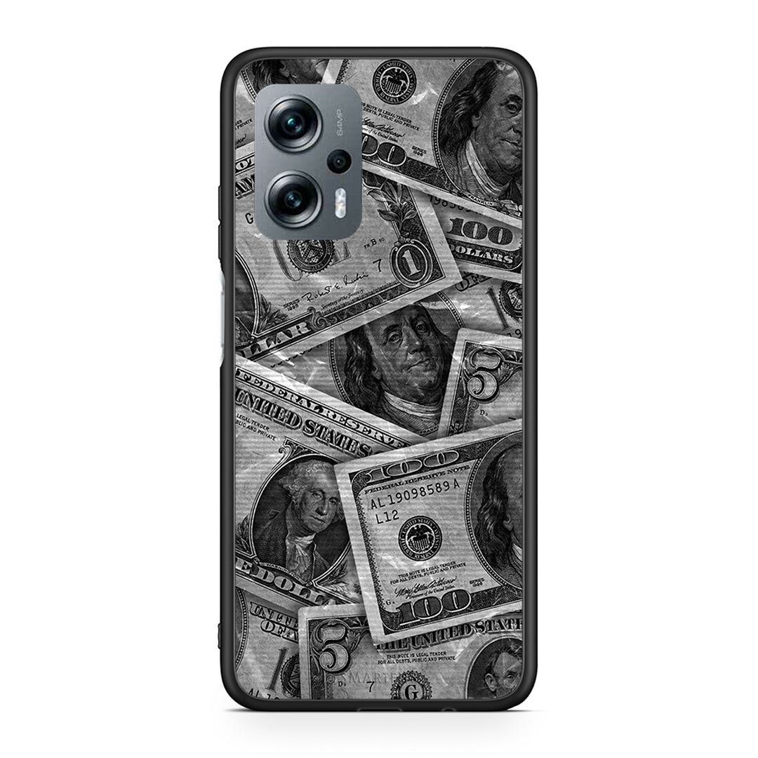 Xiaomi Poco X4 GT Money Dollars θήκη από τη Smartfits με σχέδιο στο πίσω μέρος και μαύρο περίβλημα | Smartphone case with colorful back and black bezels by Smartfits