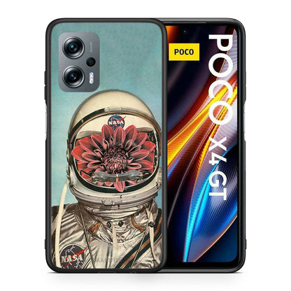 Θήκη Xiaomi Poco X4 GT Nasa Bloom από τη Smartfits με σχέδιο στο πίσω μέρος και μαύρο περίβλημα | Xiaomi Poco X4 GT Nasa Bloom case with colorful back and black bezels