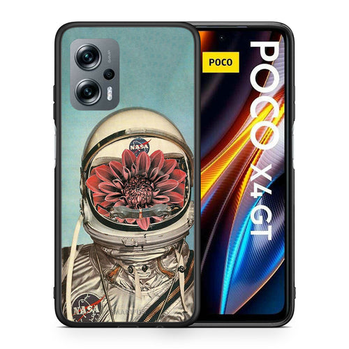 Θήκη Xiaomi Poco X4 GT Nasa Bloom από τη Smartfits με σχέδιο στο πίσω μέρος και μαύρο περίβλημα | Xiaomi Poco X4 GT Nasa Bloom case with colorful back and black bezels