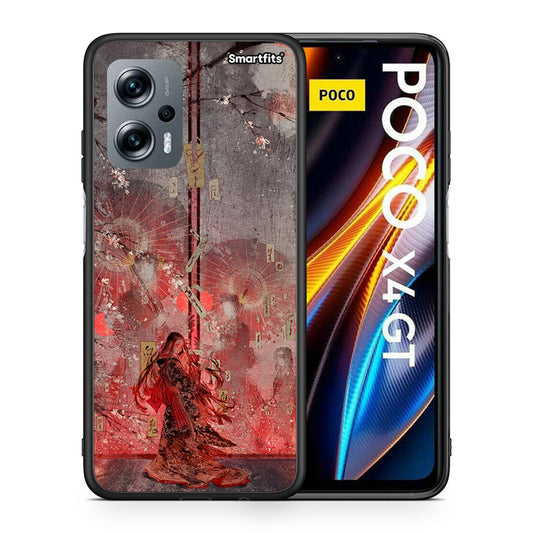 Θήκη Xiaomi Poco X4 GT Nezuko Kamado από τη Smartfits με σχέδιο στο πίσω μέρος και μαύρο περίβλημα | Xiaomi Poco X4 GT Nezuko Kamado case with colorful back and black bezels