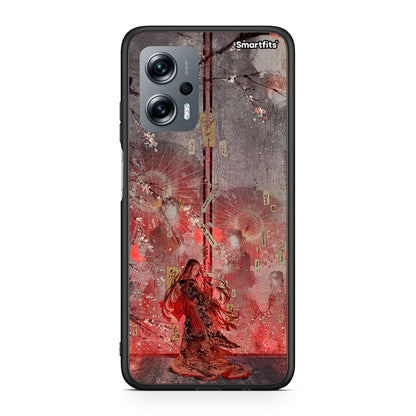 Xiaomi Poco X4 GT Nezuko Kamado θήκη από τη Smartfits με σχέδιο στο πίσω μέρος και μαύρο περίβλημα | Smartphone case with colorful back and black bezels by Smartfits