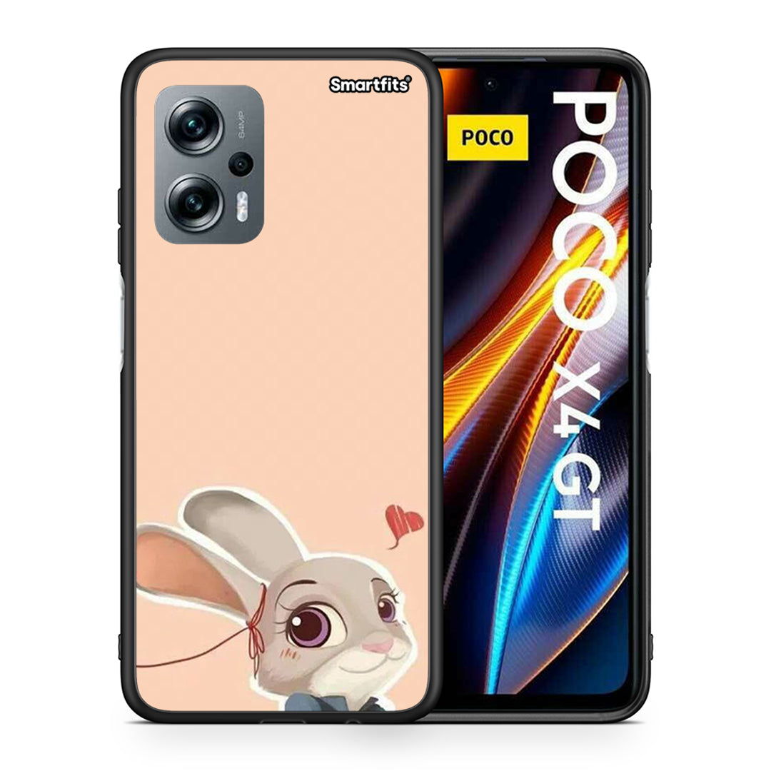 Θήκη Xiaomi Poco X4 GT Nick Wilde And Judy Hopps Love 2 από τη Smartfits με σχέδιο στο πίσω μέρος και μαύρο περίβλημα | Xiaomi Poco X4 GT Nick Wilde And Judy Hopps Love 2 case with colorful back and black bezels