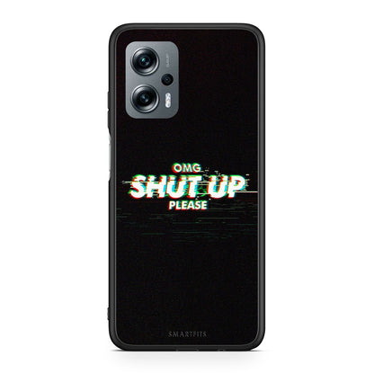 Xiaomi Poco X4 GT OMG ShutUp θήκη από τη Smartfits με σχέδιο στο πίσω μέρος και μαύρο περίβλημα | Smartphone case with colorful back and black bezels by Smartfits
