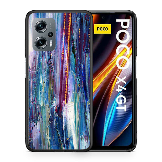 Θήκη Xiaomi Poco X4 GT Winter Paint από τη Smartfits με σχέδιο στο πίσω μέρος και μαύρο περίβλημα | Xiaomi Poco X4 GT Winter Paint case with colorful back and black bezels
