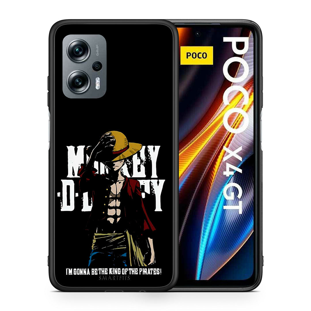 Θήκη Xiaomi Poco X4 GT Pirate King από τη Smartfits με σχέδιο στο πίσω μέρος και μαύρο περίβλημα | Xiaomi Poco X4 GT Pirate King case with colorful back and black bezels