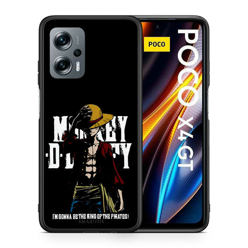 Θήκη Xiaomi Poco X4 GT Pirate King από τη Smartfits με σχέδιο στο πίσω μέρος και μαύρο περίβλημα | Xiaomi Poco X4 GT Pirate King case with colorful back and black bezels