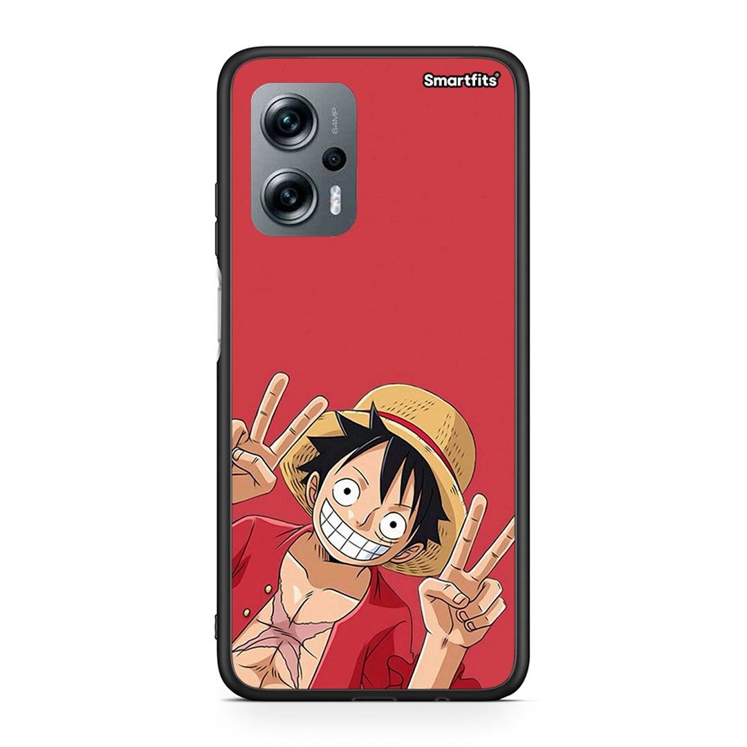 Xiaomi Poco X4 GT Pirate Luffy θήκη από τη Smartfits με σχέδιο στο πίσω μέρος και μαύρο περίβλημα | Smartphone case with colorful back and black bezels by Smartfits