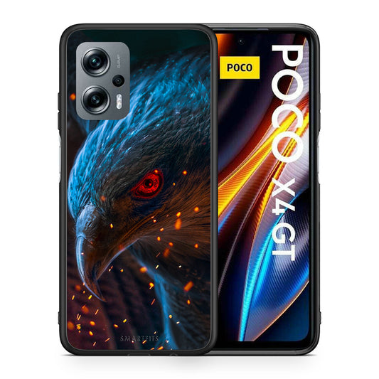 Θήκη Xiaomi Poco X4 GT Eagle PopArt από τη Smartfits με σχέδιο στο πίσω μέρος και μαύρο περίβλημα | Xiaomi Poco X4 GT Eagle PopArt case with colorful back and black bezels