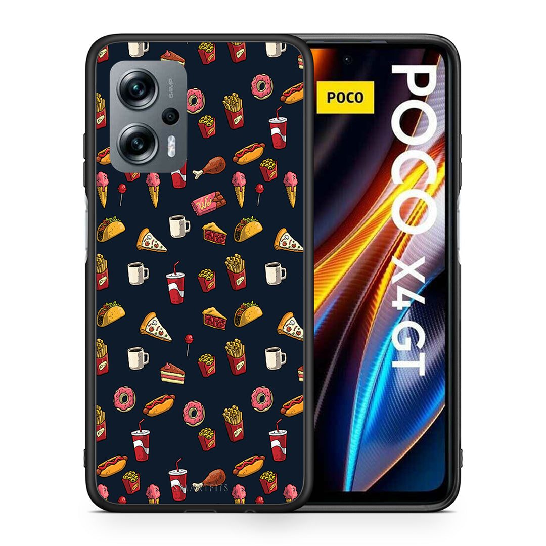 Θήκη Xiaomi Poco X4 GT Hungry Random από τη Smartfits με σχέδιο στο πίσω μέρος και μαύρο περίβλημα | Xiaomi Poco X4 GT Hungry Random case with colorful back and black bezels