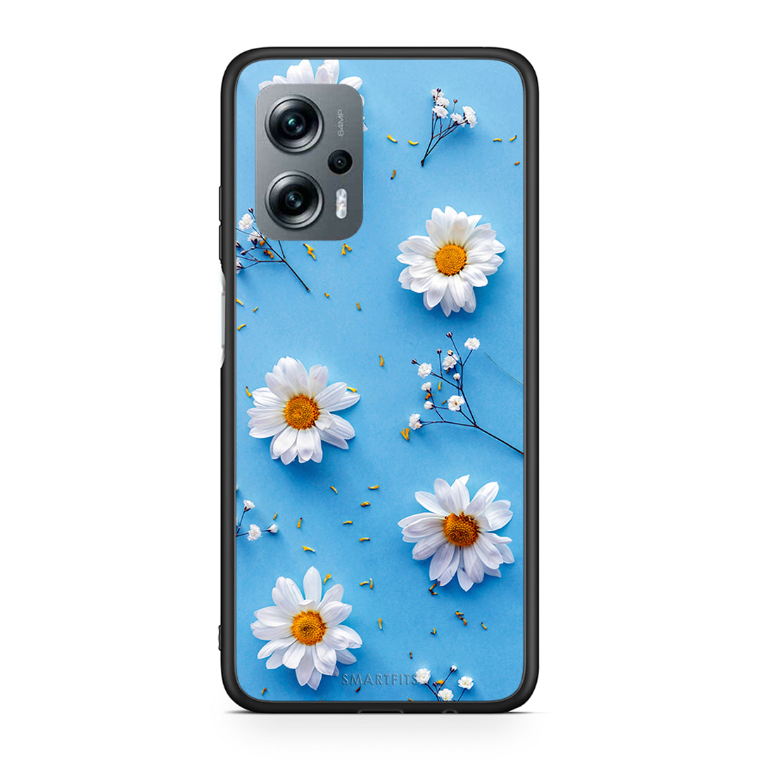 Xiaomi Poco X4 GT Real Daisies θήκη από τη Smartfits με σχέδιο στο πίσω μέρος και μαύρο περίβλημα | Smartphone case with colorful back and black bezels by Smartfits