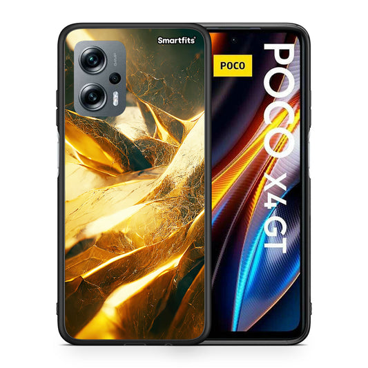 Θήκη Xiaomi Poco X4 GT Real Gold από τη Smartfits με σχέδιο στο πίσω μέρος και μαύρο περίβλημα | Xiaomi Poco X4 GT Real Gold case with colorful back and black bezels